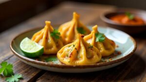 Tandoori Momos mit scharfer Tomatensoße