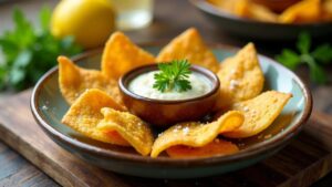 Taro-Chips mit Seegras-Dip