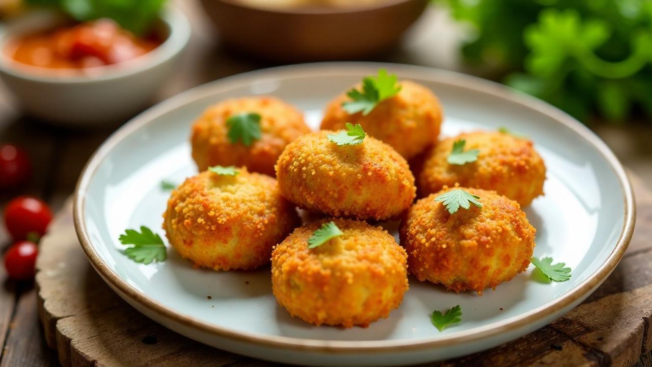 Taro-Croquettes mit Spicy-Dip