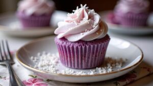 Taro-Cupcakes mit Kokos-Topping