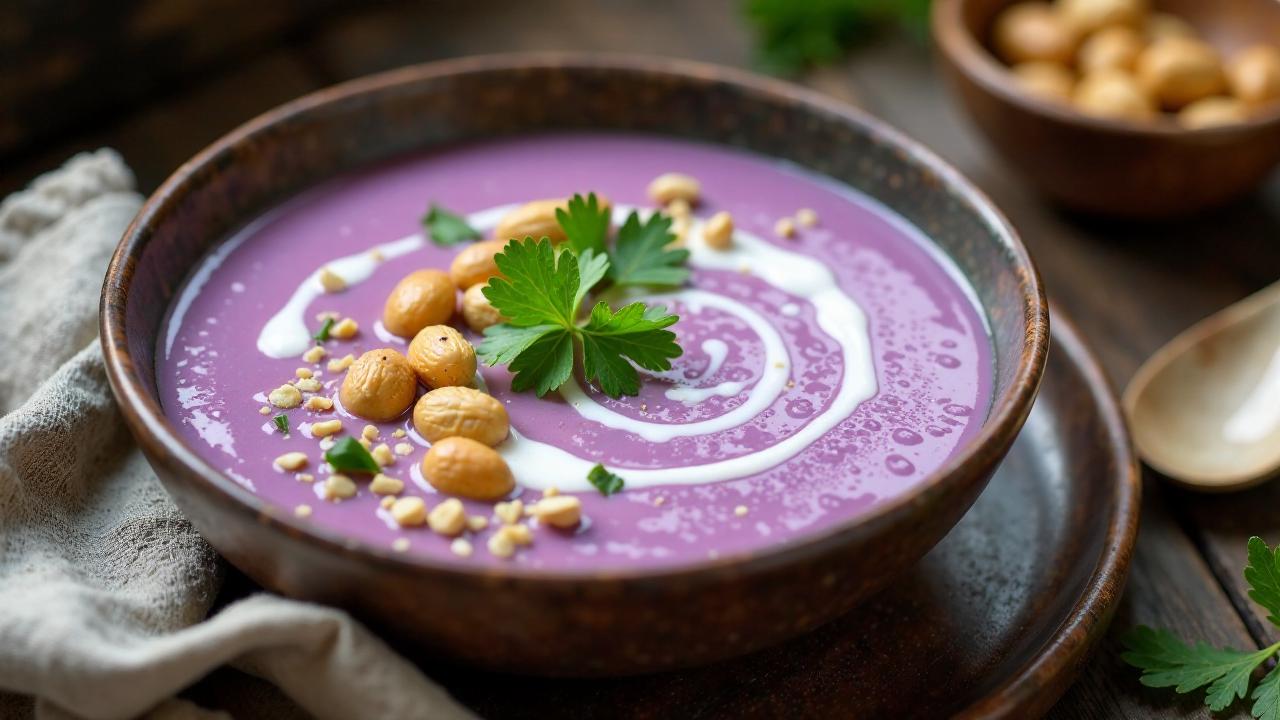 Taro-Erdnuss-Suppe