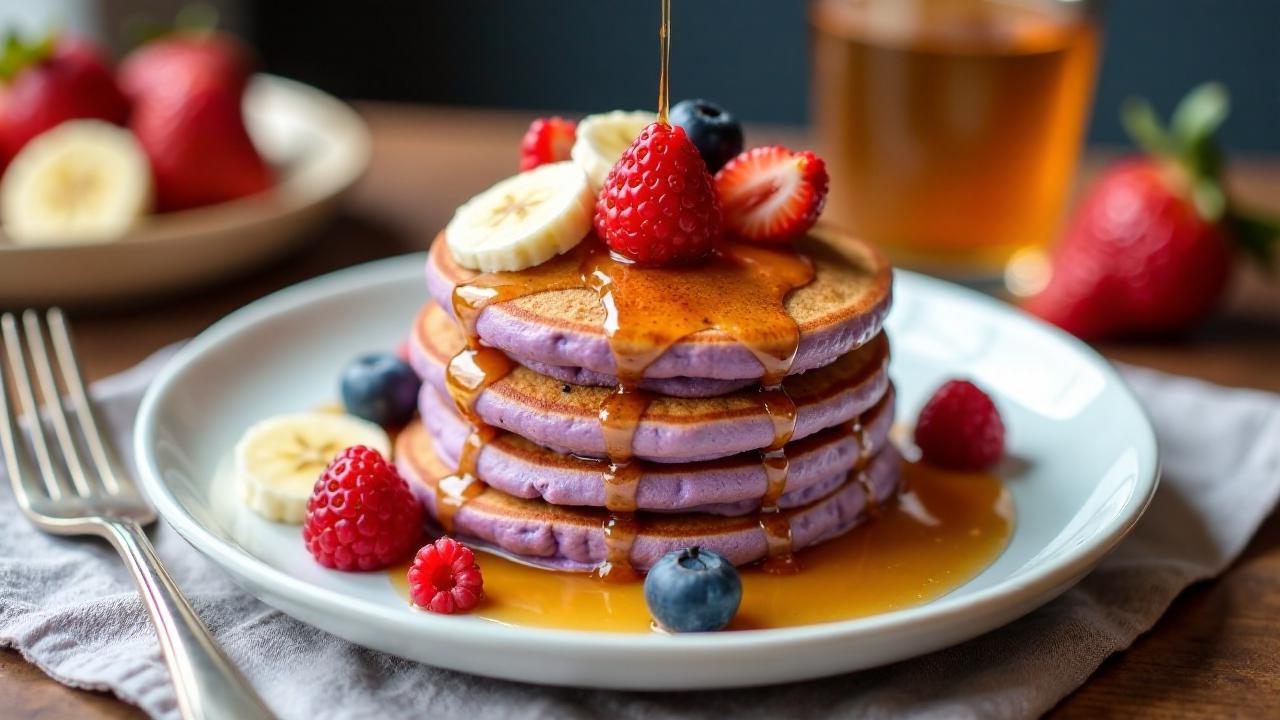 Taro-Pfannkuchen-Frühstück