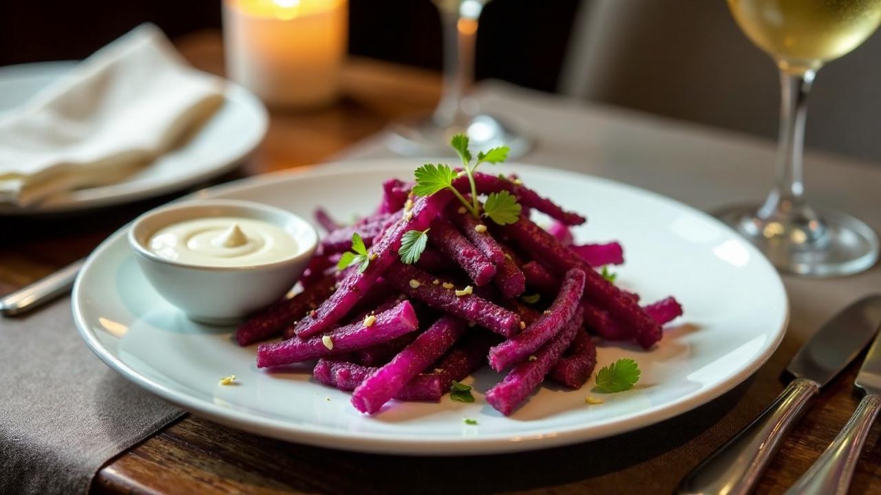 Taro-Pommes mit Meersalz