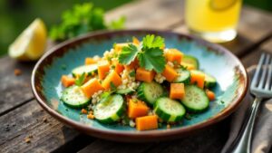 Taro-Salat mit Zitronen-Dressing