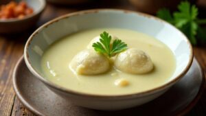 Taro-Suppe mit Fischbällchen