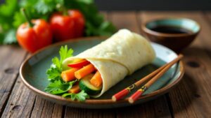 Taro-Wraps mit Gemüsefüllung