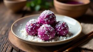 Taro Balls (Taro-Klebreisbällchen)