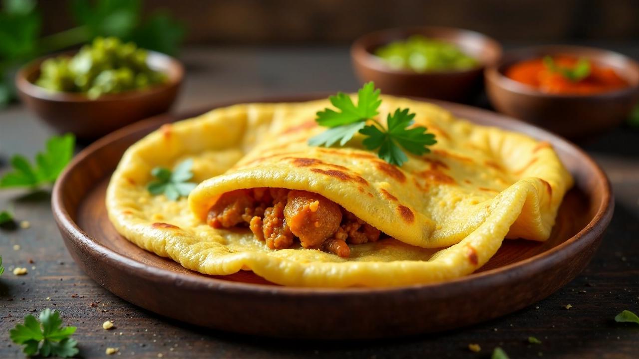 Taro Roti mit gemahlenem Curry