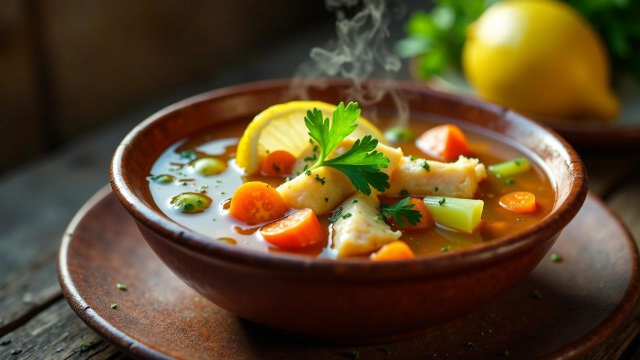 Tavuk Çorbası – Hühnersuppe mit Zitrone