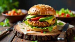 Tempierte Sesam-Azteken-Burger