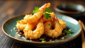 Tempura-Garnelen mit Kokoskruste