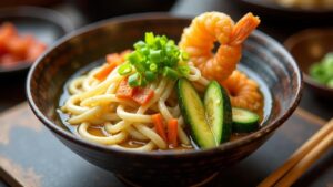 Tenpura Udon: Udon-Nudeln mit Tempura