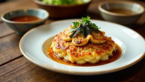 Teriyaki-Hähnchen Okonomiyaki