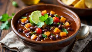 **Tex-Mex Schwarze Bohnen-Suppe**