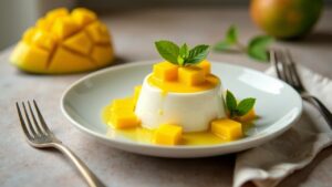 Thai-Panna-Cotta mit Mango