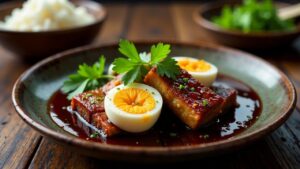 Thit Kho Trung (Karamellisiertes Schweinefleisch mit Eiern)