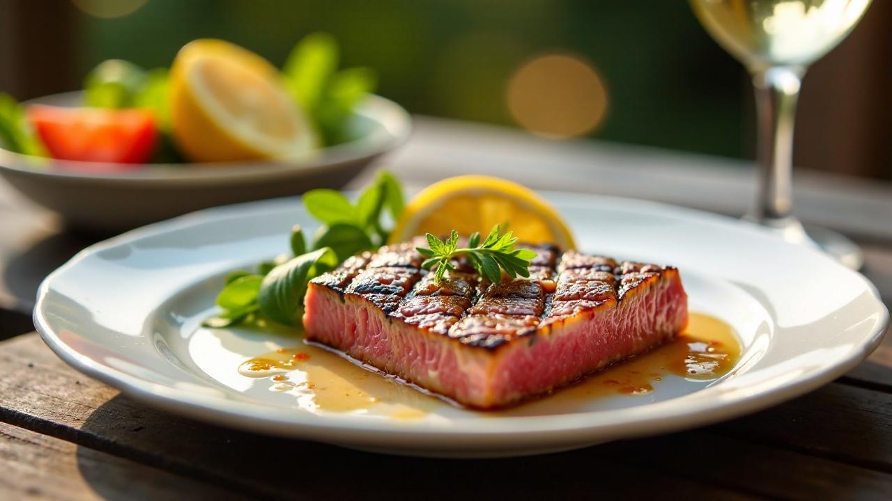 Thon Cuit au Feu de Bois (Thunfisch im Holzfeuer gekocht)