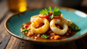 Three-Cup Squid (Dreierlei-Tintenfisch)