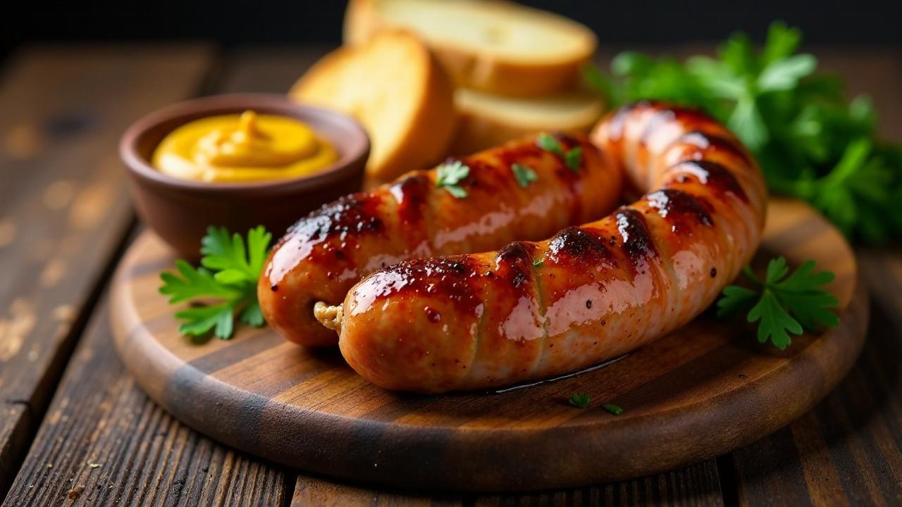 Thüringer Rostbratwurst am Buchenholzbett