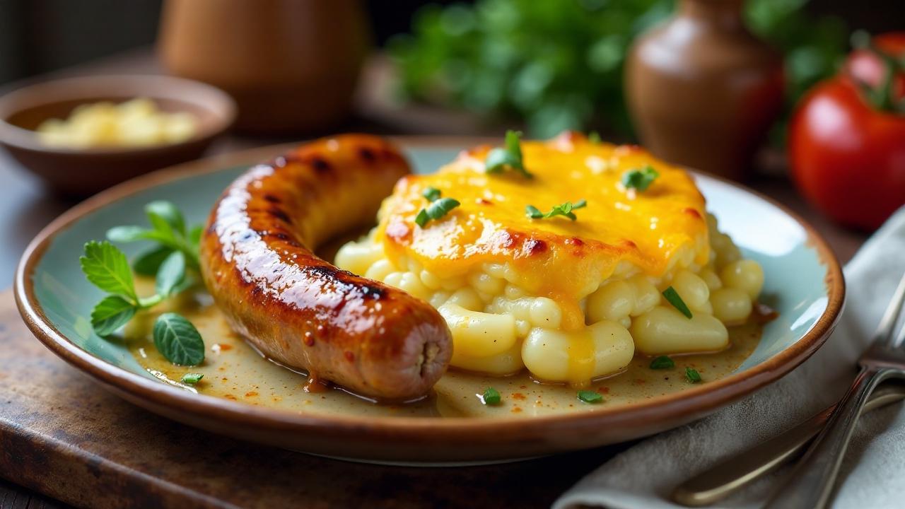 Thüringer Rostbratwurst an Kartoffelgratin