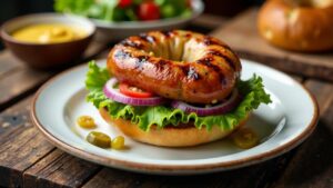 Thüringer Rostbratwurst auf Bagels