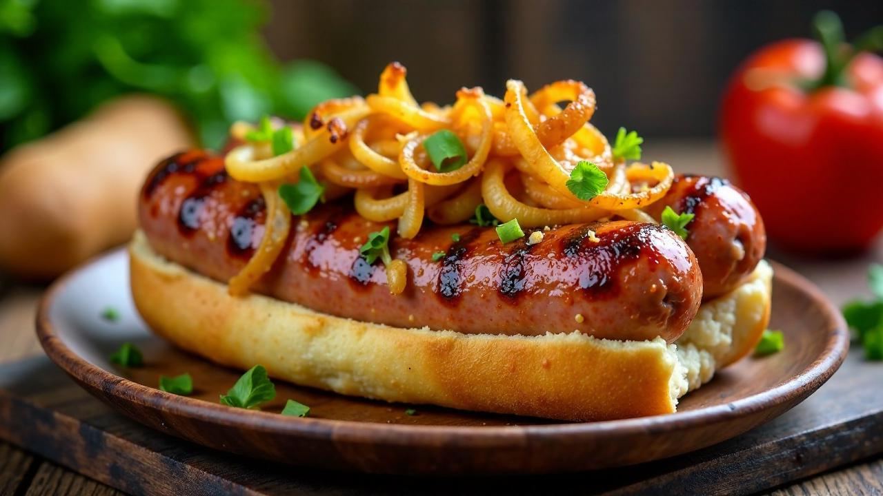 Thüringer Rostbratwurst auf Röstzwiebelbasis