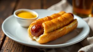 Thüringer Rostbratwurst im Bierteig-Mantel