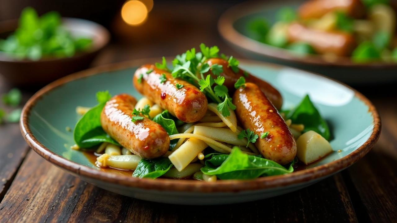 Thüringer Rostbratwurst im Kohl-Pakchoi