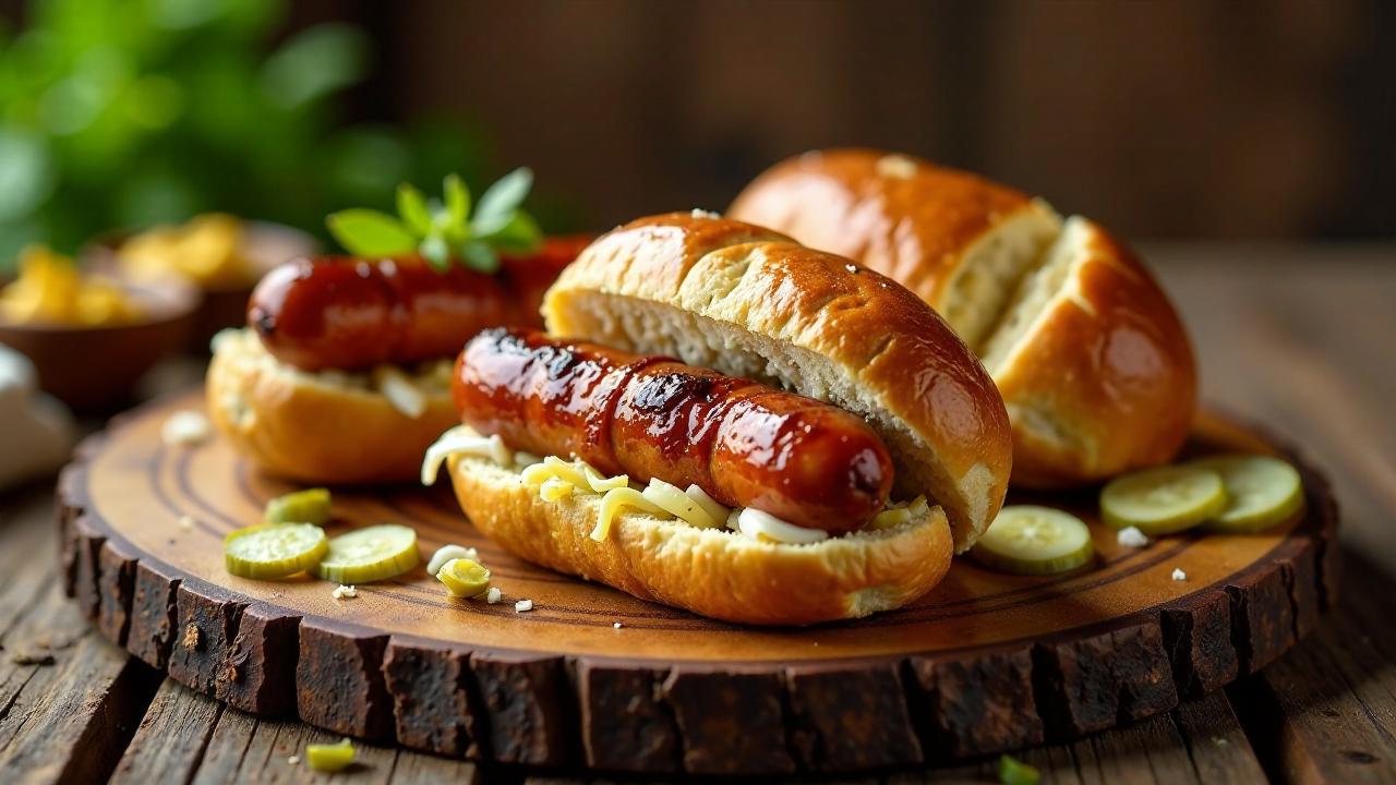 Thüringer Rostbratwurst im Laugenbrötchen