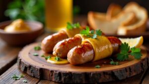 Thüringer Rostbratwurst im Senfmantel