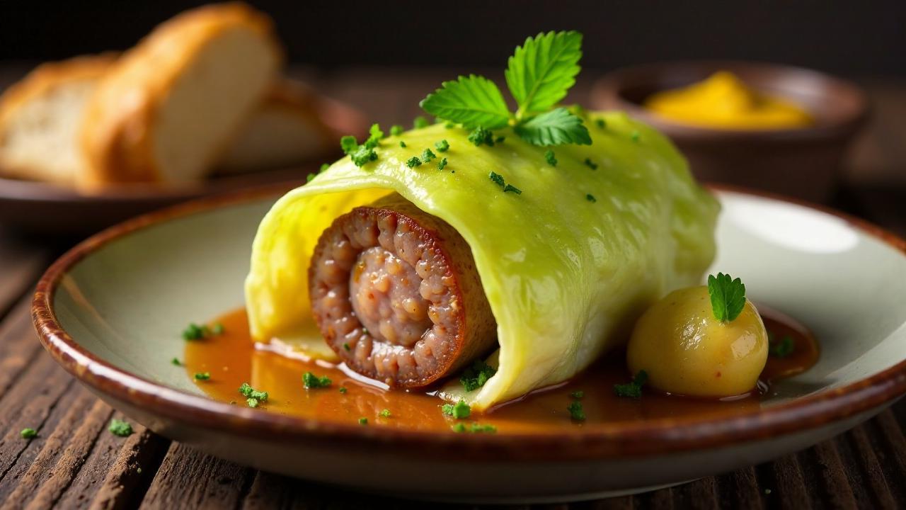 Thüringer Rostbratwurst in Kohlroulade