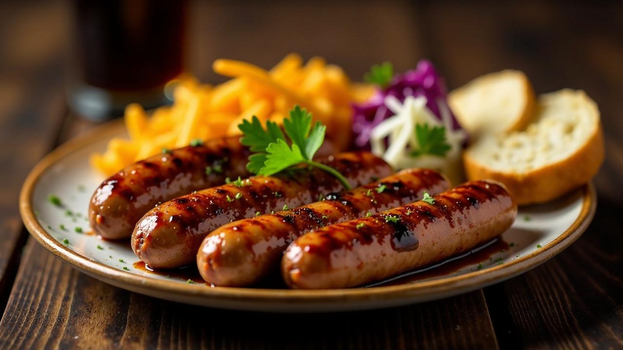 Thüringer Rostbratwurst in Schwarzbiersoße