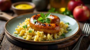 Thüringer Rostbratwurst mit Apfel-Sauerkraut