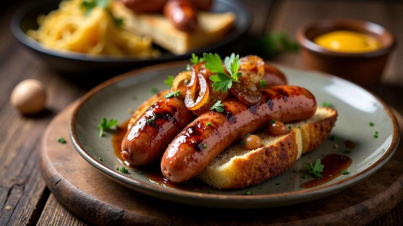 Thüringer Rostbratwurst mit Birnenmost