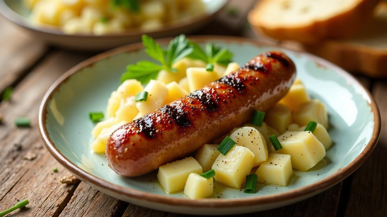 Thüringer Rostbratwurst mit Meerrettich-Kartoffel-Salat