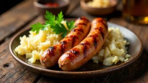 Thüringer Rostbratwurst mit Sauerkraut