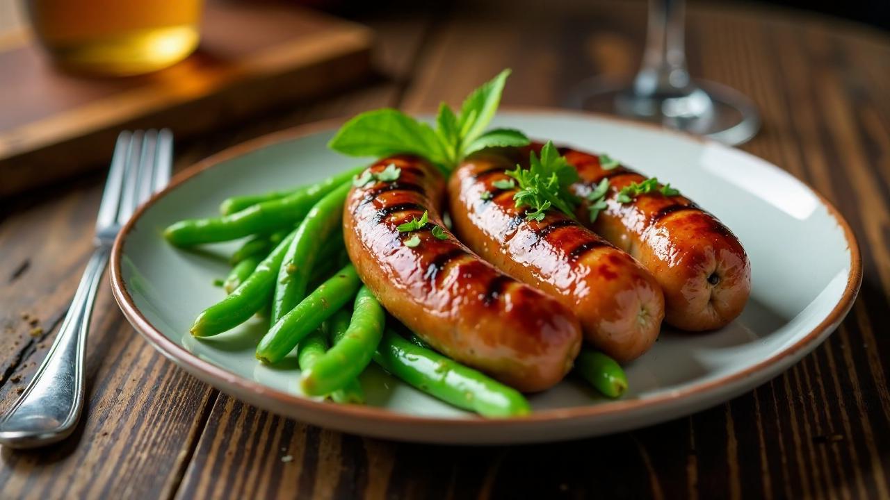 Thüringer Rostbratwurst mit grünen Bohnen