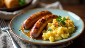 Thüringer Rostbratwurst und Fenchelgratin