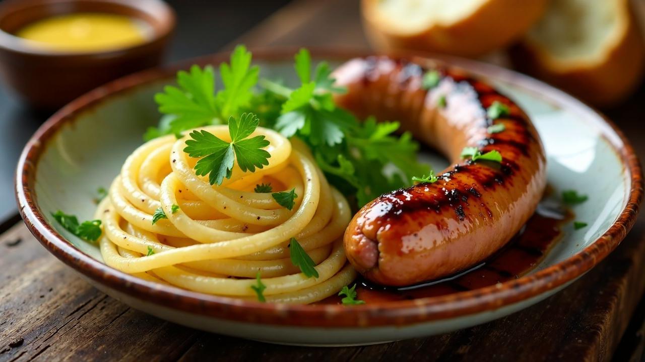 Thüringer Rostbratwurst und Petersilienwurzel