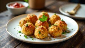 Thunfisch-Bällchen mit Harissa-Dip