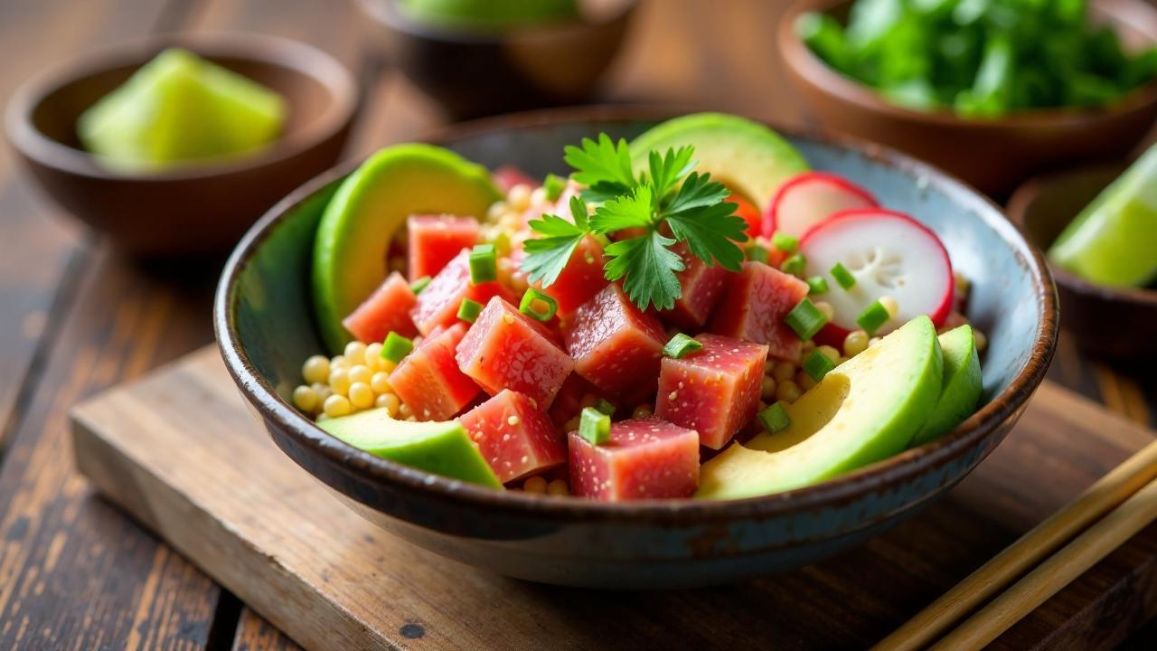 Thunfisch-Poke mit Taro-Chips