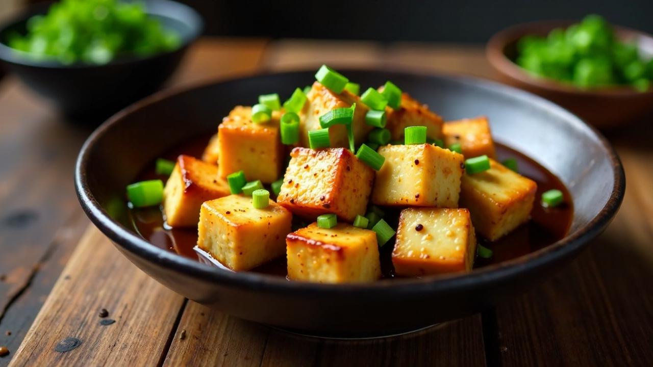 Tofu mit fermentierten schwarzen Bohnen