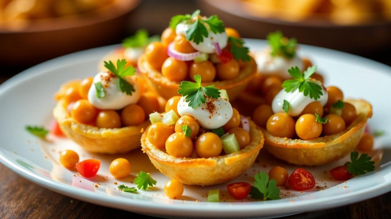 Tokri Chaat – Kartoffelkorb-Chaat gefüllt mit gewürztem Gemüse