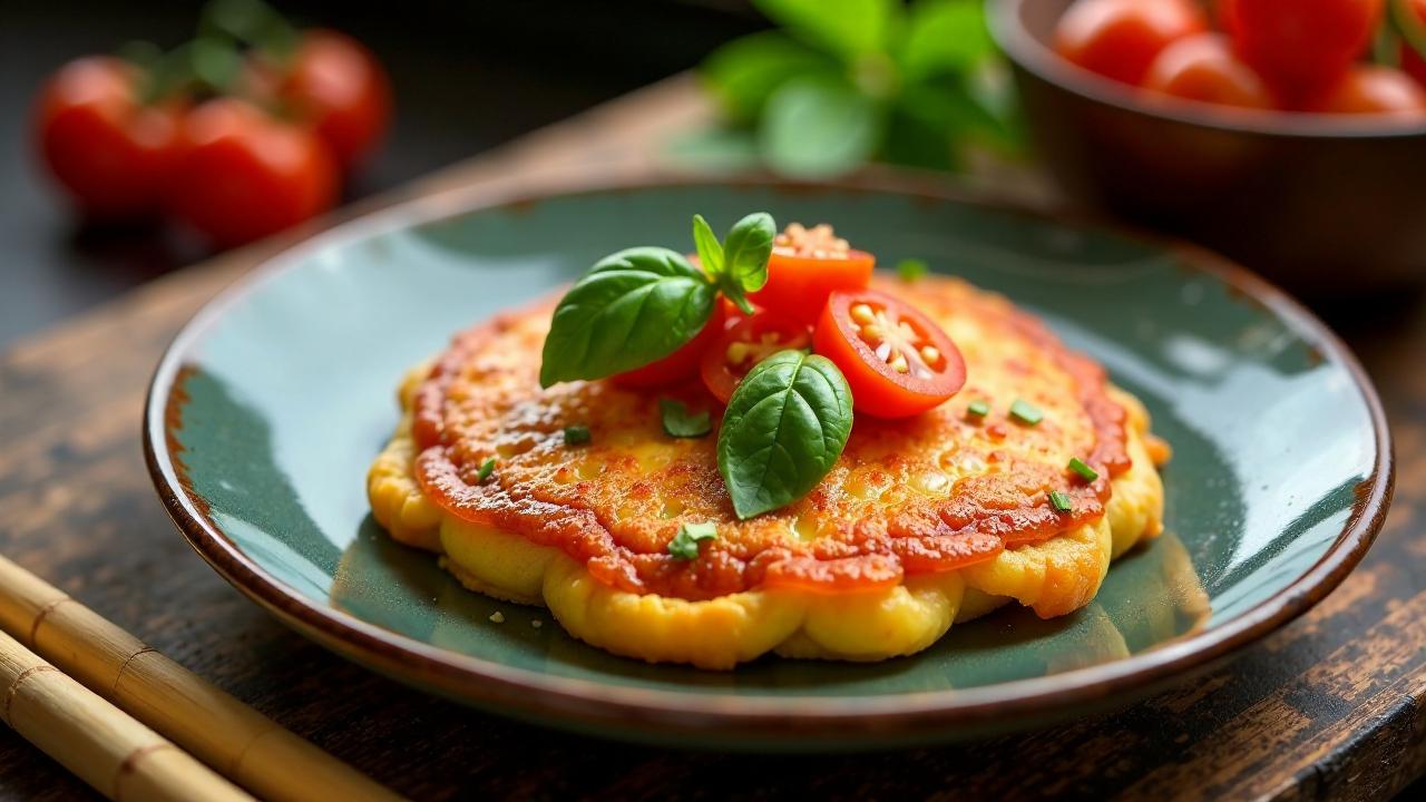 Tomaten-Basilikum Okonomiyaki