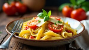 Tomaten-Käsespätzle mit frischen Tomaten