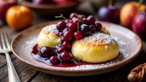 Topfennockerl mit Zwetschgenröster