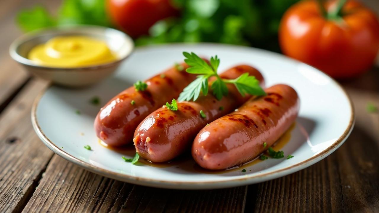 Traditionelle Frankfurter Würstchen mit Senf