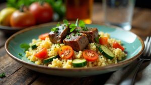 Traditioneller Couscous mit Lamm und Gemüse