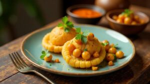 Traditioneller Golgappa mit Tamarindensauce