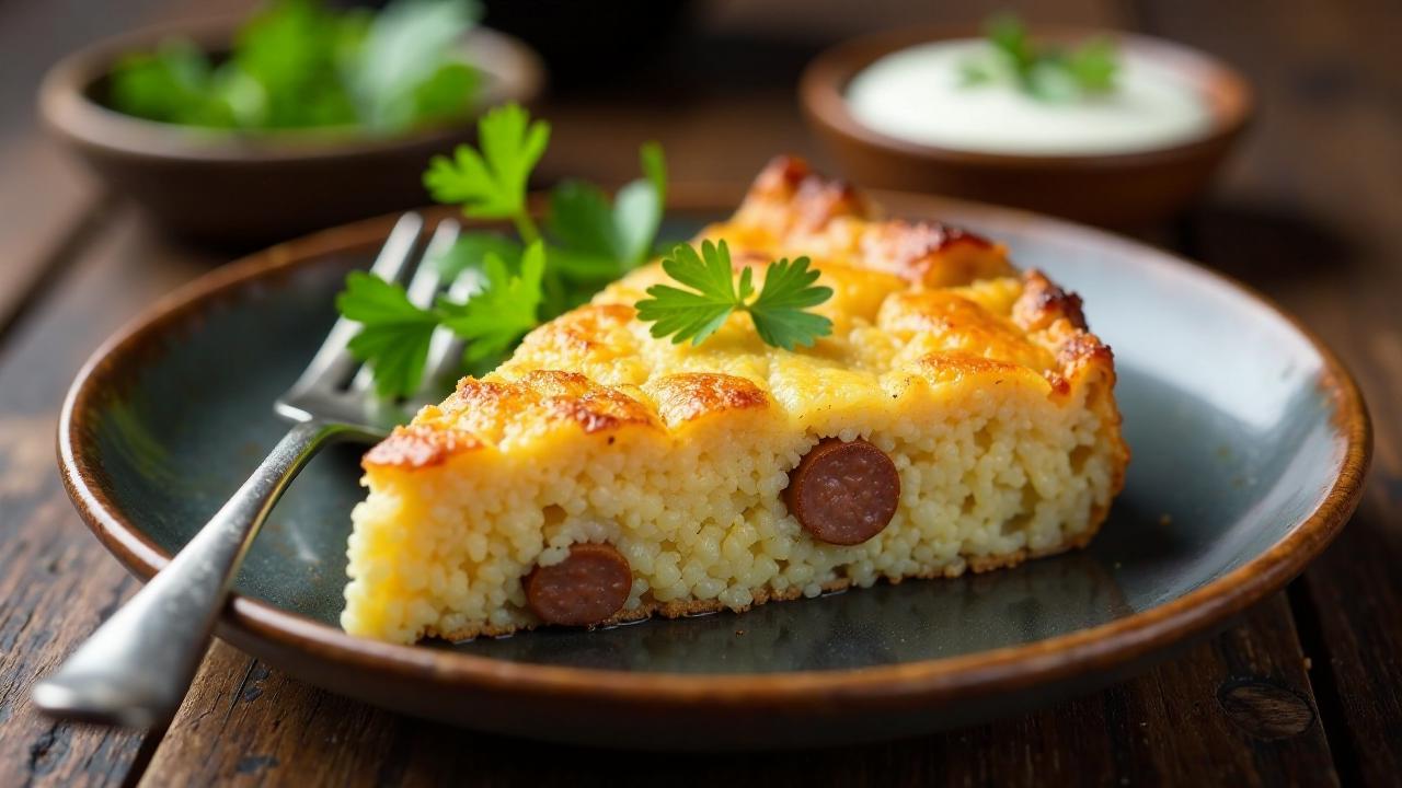 Traditioneller Lungenwurst-Reiskuchen